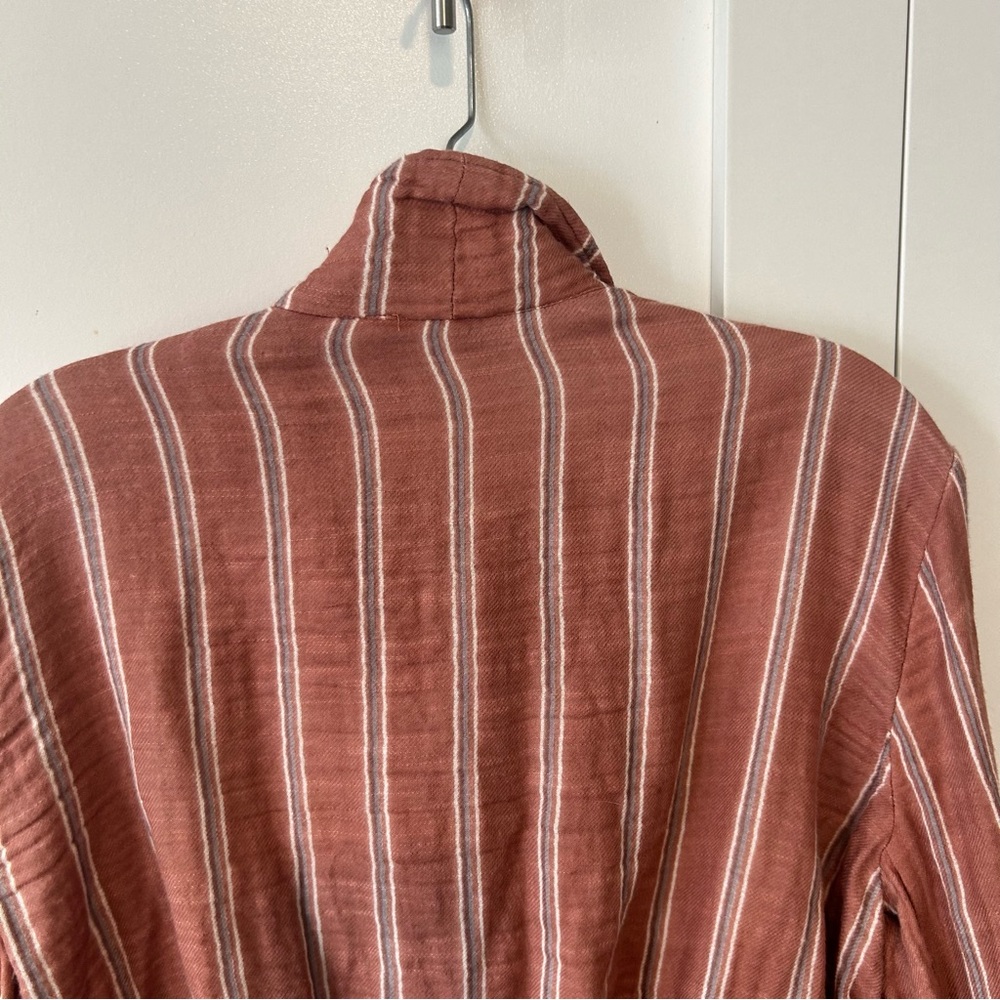 Free People FP One Women's Brown Striped Officer Jacket Top in Size M - Picture 9 of 14